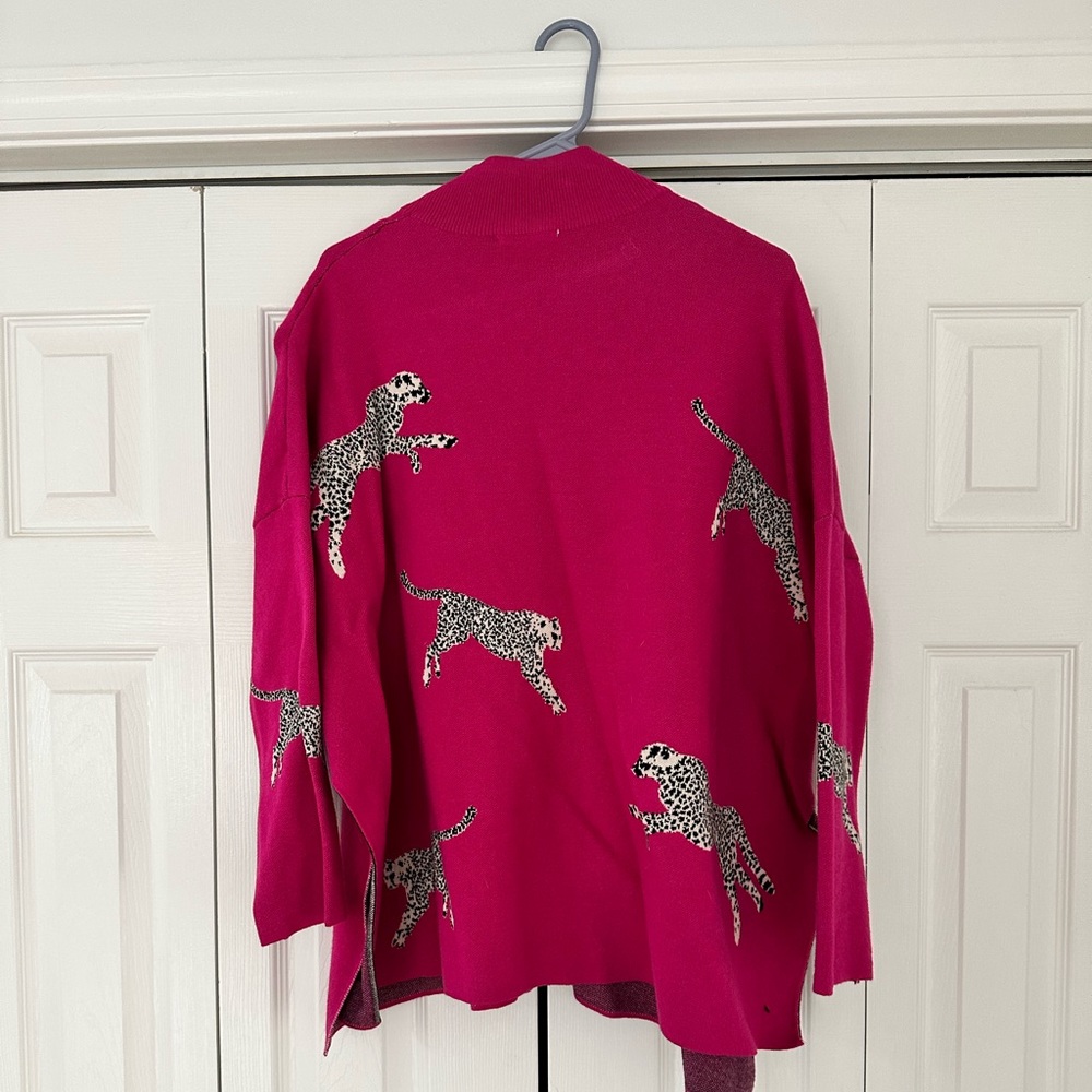 Pink and black cheetah sweater